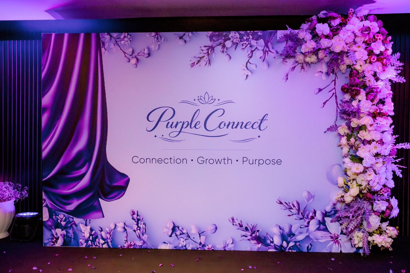 Purple Connect stage backdrop